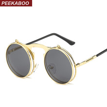 Load image into Gallery viewer, Peekaboo vintage round steampunk sunglasses