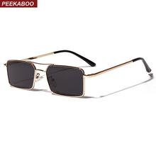 Load image into Gallery viewer, Peekaboo gold rectangular sunglasses
