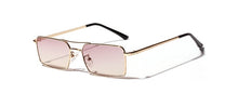 Load image into Gallery viewer, Peekaboo gold rectangular sunglasses