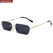 Load image into Gallery viewer, Peekaboo rimless rectangle sunglasses