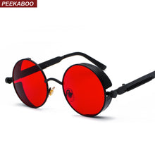 Load image into Gallery viewer, Peekaboo metal round steampunk sunglasses