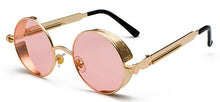 Load image into Gallery viewer, Peekaboo metal round steampunk sunglasses