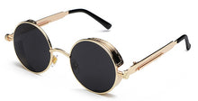 Load image into Gallery viewer, Peekaboo metal round steampunk sunglasses