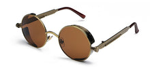 Load image into Gallery viewer, Peekaboo metal round steampunk sunglasses