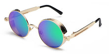 Load image into Gallery viewer, Peekaboo metal round steampunk sunglasses